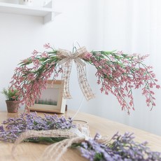 프리미엄 인테리어 조화 벽장식 카페 리스 가렌드 캔버스 장식 소품 1, 32.짚소갈란드 60cmP, 다크핑크