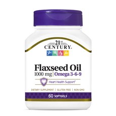 21St Century 亞麻仁油 1000mg&Omega369軟膠囊, 60顆, 1罐