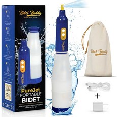 여행용 BIDET BUDDY® PureJet 휴대용 비데 | 400mlmin 흐름 500mAh 배터리 550ML 병 IPX7 방수 USB-C 충전 강력한 압력으로 컴팩트하고, Midnight Ocean