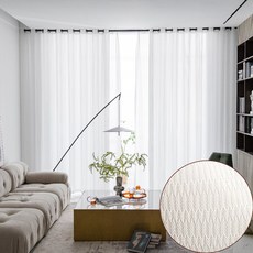 아일렛형 비침없는 도톰 쉬폰커튼 2장