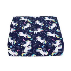 兒童餐椅可調增高坐墊 (高密度海綿), 藍色獨角獸綁帶, 1個