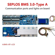 Seplos bms 3.0 스마트 100A/150A/200A 24V/48V 13S 8S LFP 블루투스 LCD 화면 BMS 리튬 이온 배터리, 12 48V 14S Li-ion 100A, 06 A BMS BT LCD
