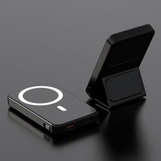 focus 몽블루 맥세이프 유 무선 보조배터리 거치대 급속충전 10000mAh배터리, 몽블루 맥 세이프 유 무선 보조배터리-화이트