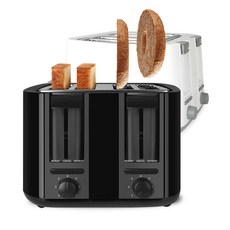 나비 NV200-TST4 4구 토스터기 독립 듀얼 조절 7단 굽기 조절, 블랙