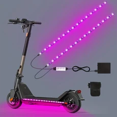 -Ninebo 전기 스쿠터 LED 스트립 라이트 플래시 라이트 RGB 바 램프 스케이트보드 롱 라이트 플래시 모델용, JUSJUBR 야간 라이딩을 위한 스쿠터 조명, 다양한