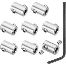 파티킬 7mm 홀 와이어 로프 클립 세트 8세트 304 스테인리스 스틸 이중 홀 잠금 케이블 클램프 클립 케이블 피팅용 M6 육각 나사 스패너 실버 12x16mm, 12x16mm(7mm Hole)