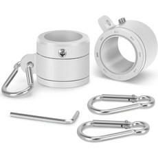 예순 2팩 깃대 고리 360 회전 안티 랩 장착 카라비너가 있는 키트를 0.75-1.02인치 지름 깃대흰색로 회전합니다, White