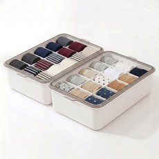 FODOSS 속옷 정리함 가정용 양말 속옷 정리함, 2개, 흰색15칸