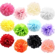 꽃볼 20cm 꽃모빌 폼폼꽃 파티장식, 라이트블루