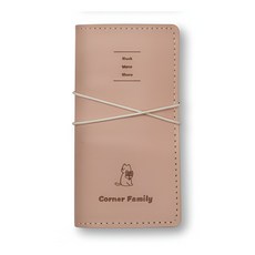 봄밤 슬림 가죽 아이디어 노트 스트랩형, 1개, 인디 핑크