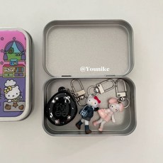 臺灣出貨 少女心迷你長腿kitty手機掛件鑰匙扣百搭可愛卡通CCD相機包包吊墜, 1個, 【粉色兔耳朵長腿KT】門扣款