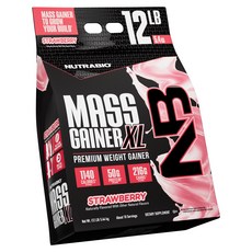 Nutrabio 增重粉 XL 草莓, 1個, 5.44kg