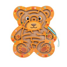 JC 구슬 미로 자기 퍼즐 게임 미로 어린이를위한 장난감 미세 운동 기술 선물, 곰, 다중, 목재 아크릴, 1개