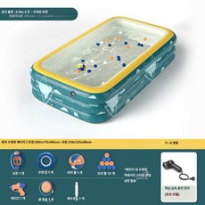더엘픽 물놀이장 인텍스 에어풀장 간이, 1개, 2.6m 3칸 + 디럭스 패키지 [유선]
