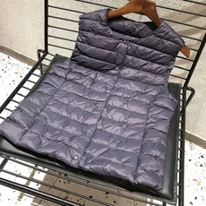 2025 여성 민소매 퍼퍼 자켓 봄 겨울 90% 화이트 오리 다운 초경량 Packable 따뜻한 라이너 조끼, 04 M, 03 Navy blue