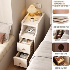 원목 협탁 무선충전 내장 지문잠금 침대옆 스피커 무드등, 완제품 (다리 직접 설치 필요), 친환경 30cm 화이트