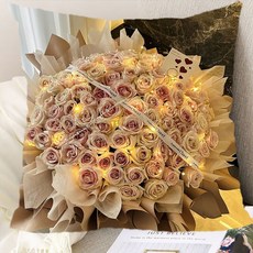 아름다운 꽃패턴 플라워문양 양면소파쿠션 솜포함 로맨틱 감성 기운상승 고탄력 부드러운 촉감 세탁가능 고급 소재 트렌디 스타일 거실 침실 카페 홈인테리어 장식용 등받이쿠션, 60 x 60CM (솜포함 양면쿠션), 11