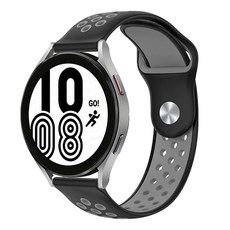 사라밴드 하빙 펀칭 스포츠 갤럭시워치 호환 실리콘 스트랩 밴드 22mm, 그레이+블랙, 1개