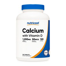 뉴트리코스트 칼슘 1200MG 비타민 D3 50MCG 타블렛 240정 1병, 1개, 120회분