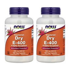 나우푸드 2개X 베지테리안 드라이 E-400 268mg(400IU) 베지 캡슐 100정, 2개