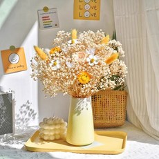 仿真玫瑰滿天星乾燥花花束 臺灣出貨 高級感裝飾擺件 客廳擺設, 紫玫瑰-紫滿天星混搭乾花包,不含花瓶