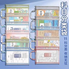 雙層網紗科目收納袋 學生文件袋, 1個, A4莫蘭迪白網紗科目袋 帶手提,地理+政治 2個