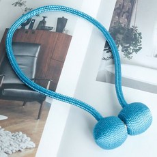 커튼 스트랩 한 벌 강력 버클 흡철석 스트랩 스트랩 스트랩 스트랩 자기 흡수 스트랩, 스카이 블루, 4쌍(8장)[강자성]], 1개