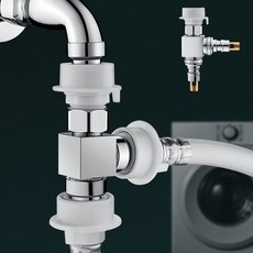 세탁기 이중출수구 분배기 360도 회전 4분 6분 겸용 원터치 설치, 1개