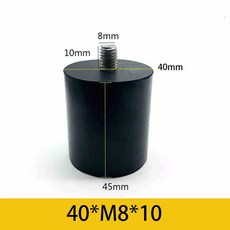 10개 고무 조절식 패드 테이블 레벨링 블랙 방지 가구 M6 의자 보호 다리 M10 충격 M8 나사, 40xM8x10 10Pcs