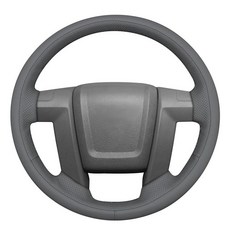 MEWANT 포드 F-150 2009-2014용 핸드 스티치 3D 스타일 스티어링 휠 커버 랩 포드 F-150용 스티어링 휠 액세서리, 8:3D 스타일(그레이 가죽)