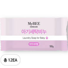 마이비 아기 세탁비누 아카시아향 180g, 12개