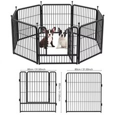 강아지울타리 애견울타리 야외 중형견팬스 견사, 1개, 80cmx80cm 8개 세트