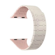 사라밴드 애플워치 호환 마그네틱 플렉스 실리콘 스트랩, 42/44/45/49mm, 스타라이트 + 핑크