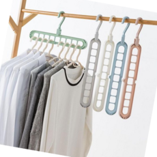 논슬립 니트 출장용품 여행옷걸이 접이식 옷걸이 9단 멀티 회전 출장 옷장정리, 1개, 랜덤