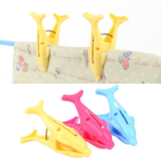 돌고래모양 어린이 소근육운동 빨래집게놀이 12개입, 12개, 혼합색상