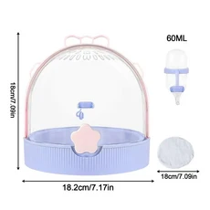 햄스터 캐리어 페럿 캐리어 여행용 소형 케이지 야외 낚시 산책을 위한 물병이 있는 휴대용 애완동물 용품, 01 빠른, 03 Black