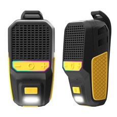 웨어러블 블루투스 스피커 60시간 클립온 휴대용 블루투스 스피커 마이크 포함 IPX6 방수 작업 현장 무선 스피커 하루 종일 재생 시간 | 핸즈프리 통화 | BT 5.4, 웨어러블 블루투스 스피커, 60시간 클립온 휴대용 블루