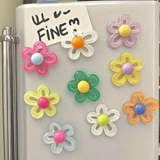 프리라이프 귀여운 냉장고 자석 감성 플라워 데코 10종 세, 10가지 색상