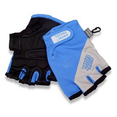 SNOW TRAVEL AH-13 德國COLDTACK單車半指手套-台灣製防震止滑, 藍色