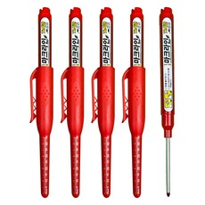 마크라인 45mm 목공용 마커펜 다용도 장시간 사용가능, 레드, 5개