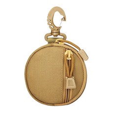 Molle戰術多功能零錢包 鑰匙包, 1個, 卡其色 圓包