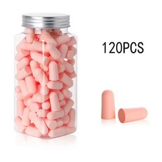 총알형 폼 귀마개 소음 방지 감소 수면용 멀티컬러, 3. 120PCS Pink