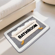 모먼트비 부드러운 도톰 극세사 욕실 화장실 현관 미끄럼방지 논슬립 프리미엄 발매트 60 X 40 CM, 배쓰룸