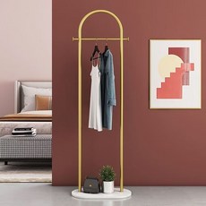 스탠드 옷걸이 행거 원형모형 철제 미니 틈새 행거, 골드색