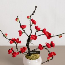 매화화분Bset 30cm 조화 인테리어, 레드, 2개