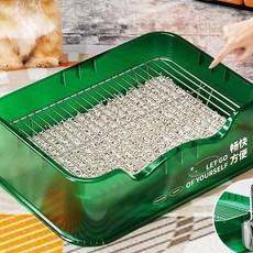 狗狗廁所寵物便盆防粘屎狗盆尿盆不銹鋼上廁所神器小型犬寵物用品, 森林綠,間距15mm(3.0kg以下使用), 1個