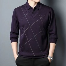 긴팔 카라 티셔츠 니트 반팔 라운드 PK 폴로클럽 FGS 쿨티, B. 자주색 빨간 얇은 모델