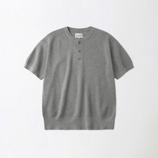 아웃스탠딩 HS HENLEY NECK KNIT_MELANGE GRAY 380589