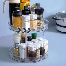 로에드 투명 회전트레이 양념통정리대 냉장고정리트레이, 스몰2단
