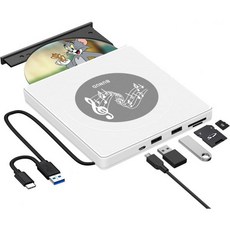 부누드 외장 DVD 드라이브 USBC 버너 USB 3.0 휴대용 CD +RW 2개의 및 TFSD 슬롯 포함 노트북용 작동기플레이어 윈도우 11 맥북 에어 PC 데스크탑 리눅스, 부누드 외장 DVD 드라이브 USBC 버너 USB 3.